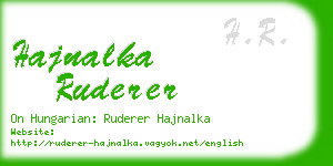 hajnalka ruderer business card